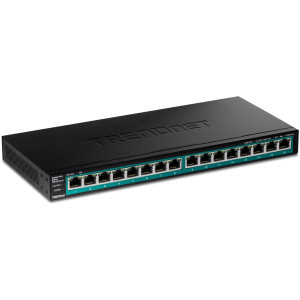 TRENDnet TPE-TG161H 16-Port PoE+ Unmanaged Gigabit Switch, 30W/Port, Rack mountable